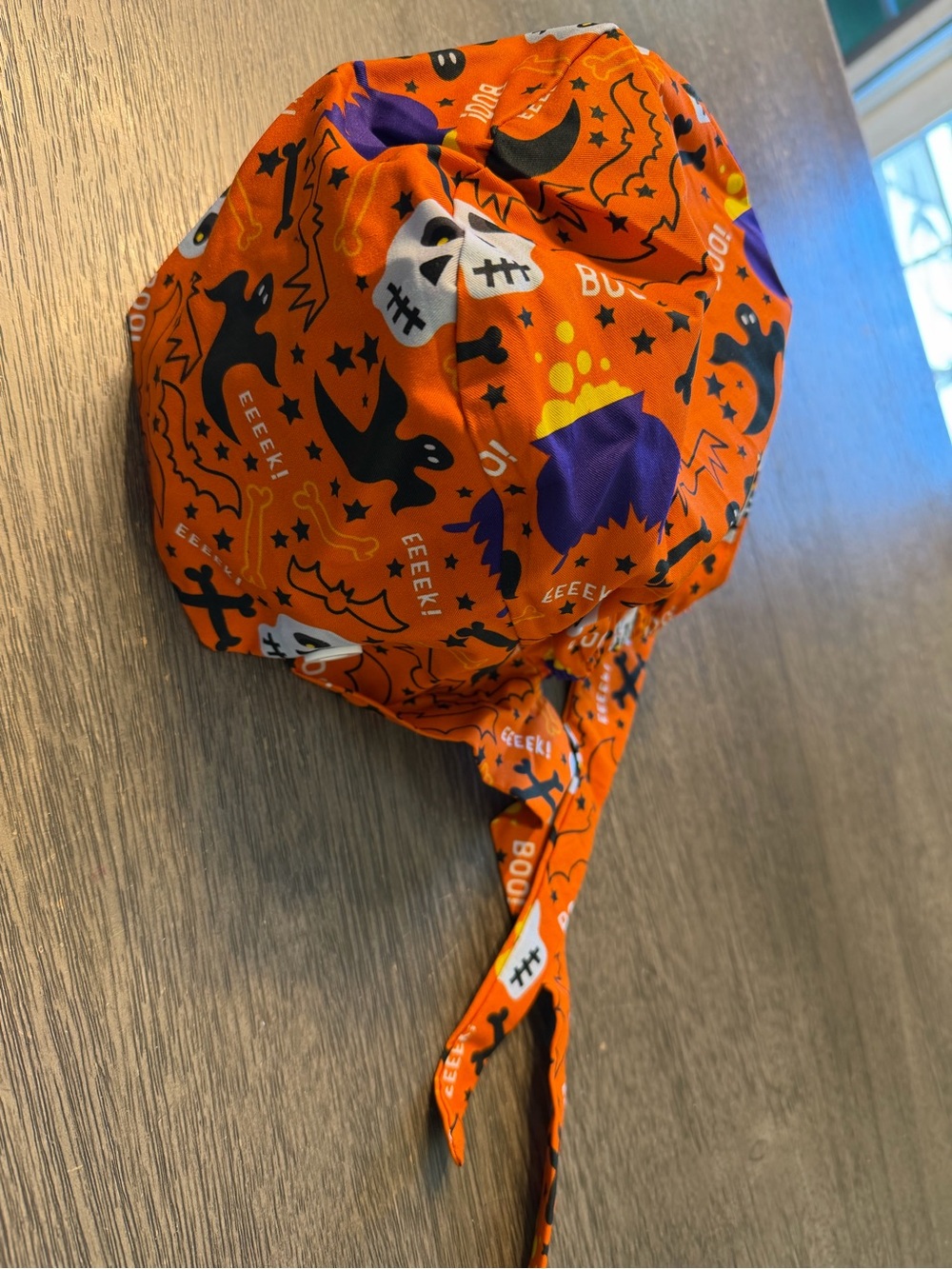 Kids/adults Halloween Bandana Cap asst. Halloween Print. (Dark blue bin)